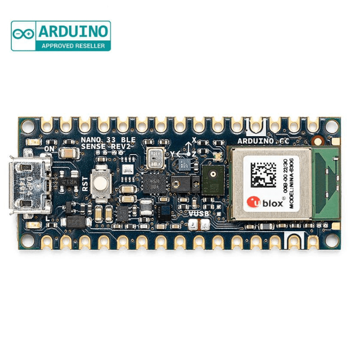 Arduino Nano BLE Sense Rev2 (With Headers) – AI-powered board with Bluetooth -Original Arduino Board -Robocraze