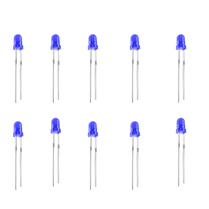 3mm DIP Diffused Blue Led (Pack of 10) – Robocraze