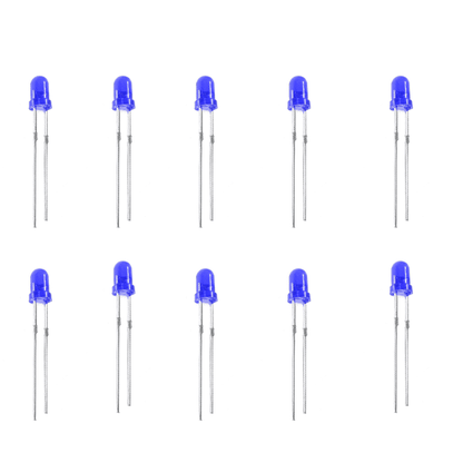 3mm DIP Diffused Blue Led (Pack of 10)-Robocraze