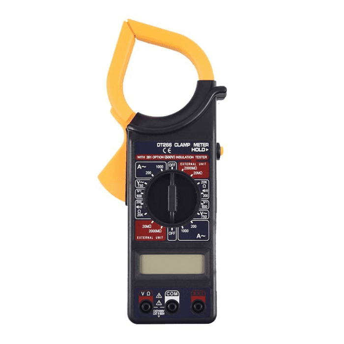 DT266 Digital Clamp Multimeter – Versatile clamp meter for current, voltage & resistance.-Digital Multimeter -Robocraze
