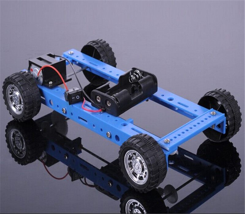 DIY Blue Electric 4-Wheel Drive Car Model – Exciting DIY Kits, STEM Kits, Robot Kits -Robocraze