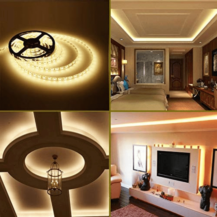 24V Warm White 5050 SMD LED Strip Flexible 5M/Roll NO Waterproof-Robocraze