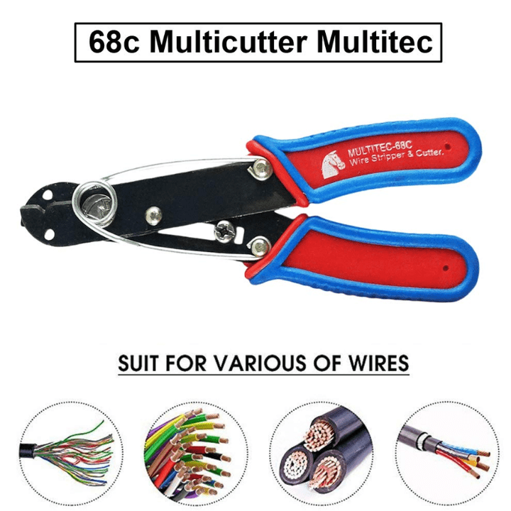 68C Multitec Wire Stripper & Cutter – Dual-function tool for precision work – wire stripper - Hand Tool - Robocraze