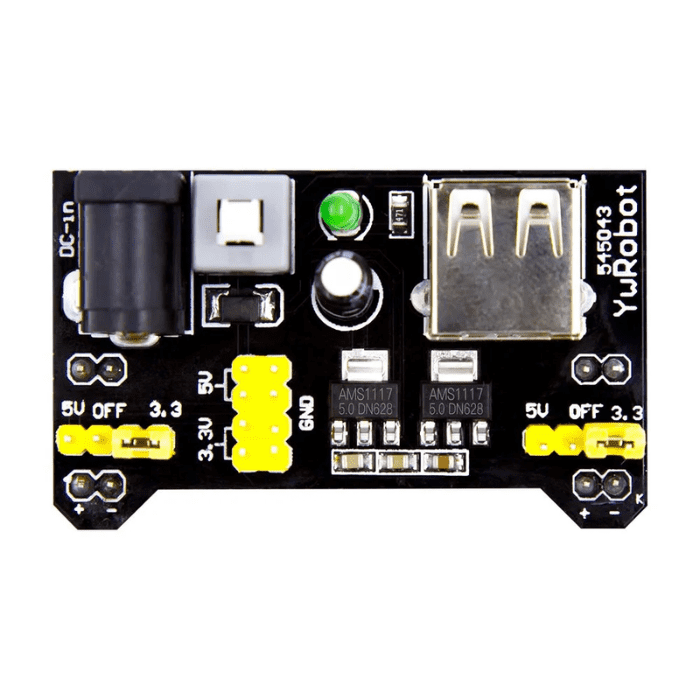 Breadboard Power Supply (3.3V-5V) – Regulated power module for breadboard projects. Electronic Components - Robocraze