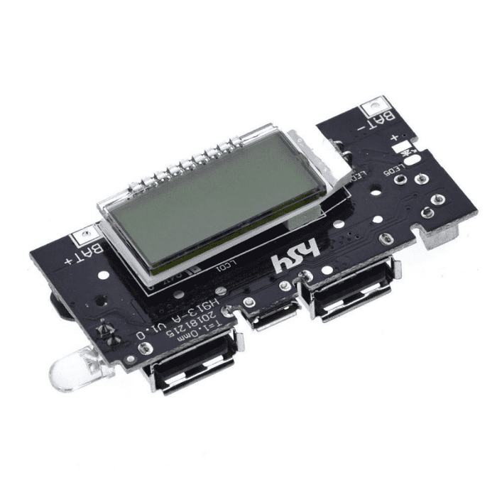 Dual USB 5V 1A 2.1A PCB Power Module – USB charger module with LCD. -Battery Charger -Robocraze