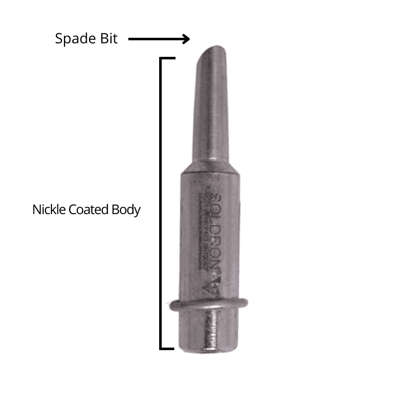 Soldron 100W Nickel Plated Spade Bit For Soldron Soldering Iron - BN100S8-Robocraze