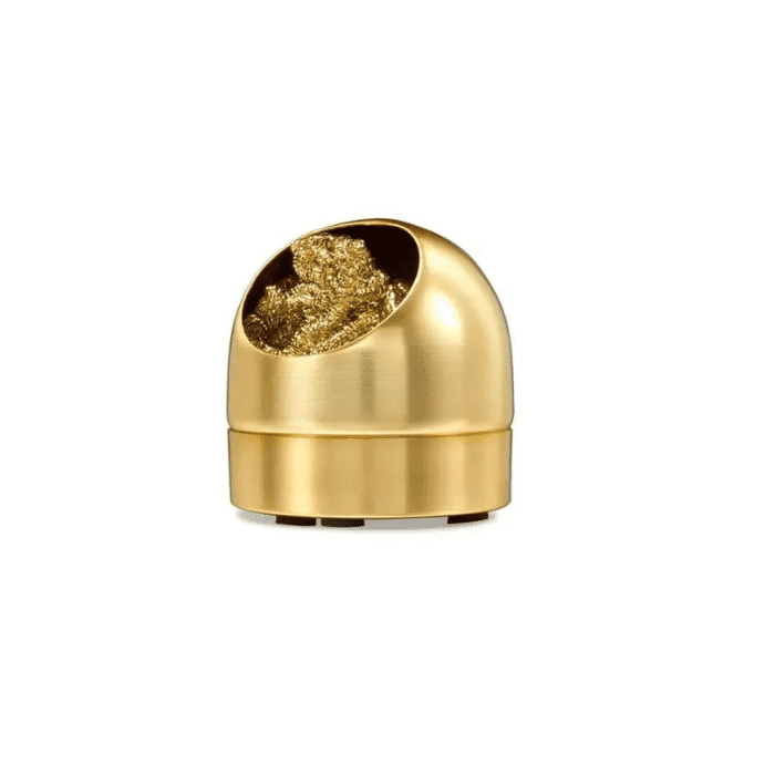 Brass Soldering Iron Tip Cleaner – Wire Sponge Ball, Gold, 1pc