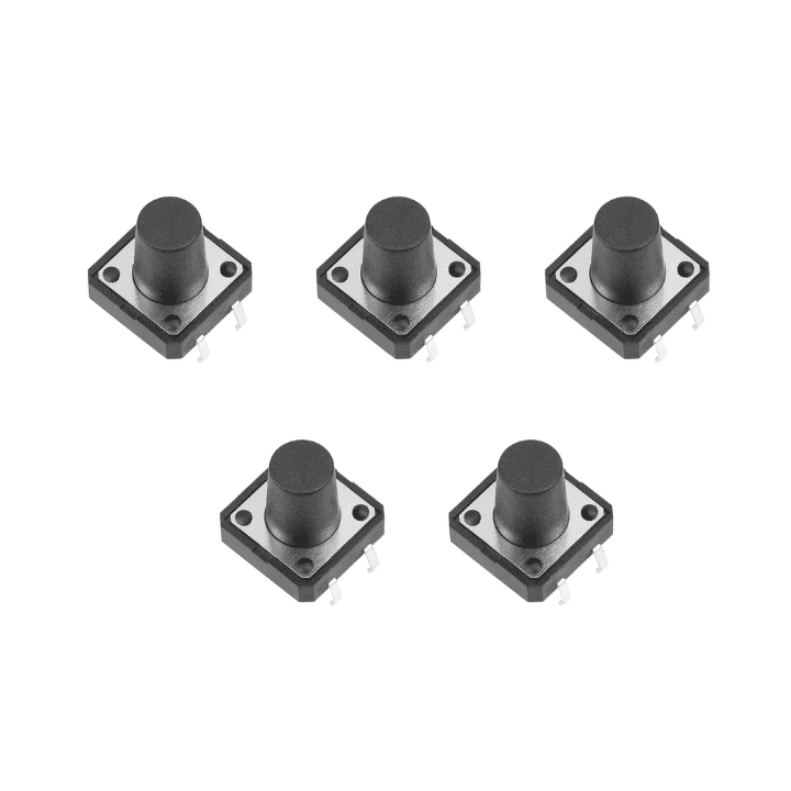 4-Pins DIP Momentary Square Tactile Push Button Switch 10 Pieces - 12x12x12mm-Robocraze