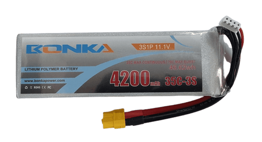 11.1v 4200mAh 35C 3S1P Bonka LiPo Battery-Robocraze
