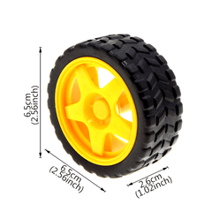 65mm Rubber Wheel for BO Motor – Reliable BO motor wheel for robotics – Robot Wheels and Chassis - Robocraze