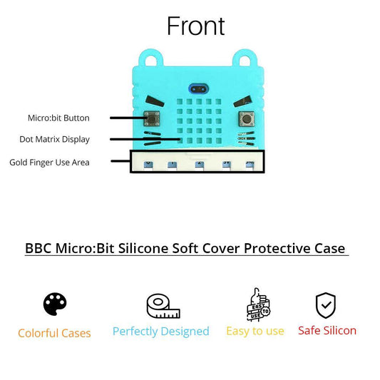 BBC Micro:Bit Silicone Cover (Light Blue) – Light blue case for Micro:bit. -Development Board -BBC Micro:Bit -Robocraze