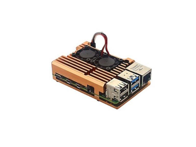 Raspberry Pi Metal Aluminum Case with Double Fans for Raspberry Pi 4B (Gold)-picture-25