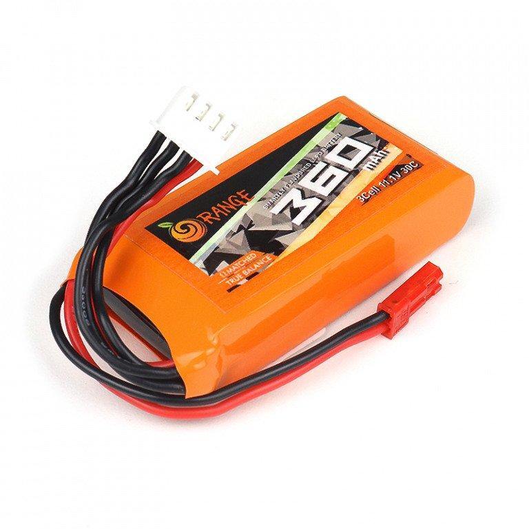11.1 V 360mAh Orange Lithium Polymer Battery-Robocraze