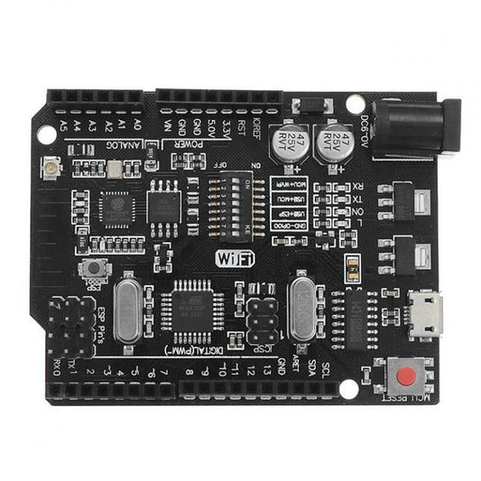 UNO+WiFi R3 ATmega328P+Node MCU ESP8266 CH340G Board Compatible with Arduino-Robocraze