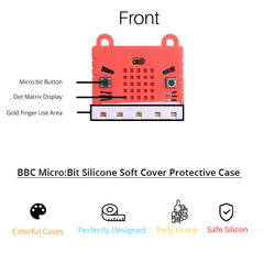 BBC Micro:Bit Silicone Soft Cover Protective Case (Red) for Micro:Bit V1 & V2-Robocraze