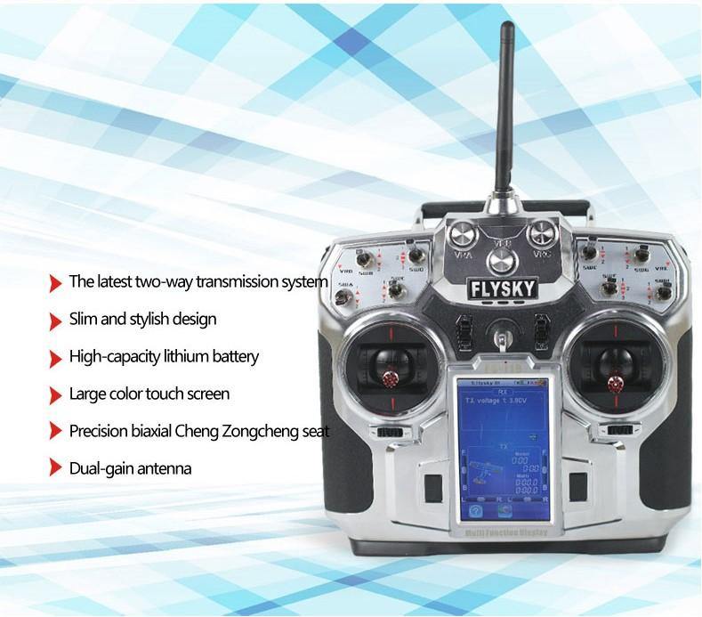 Flysky FS-i10 10CH 2.4GHz AFHDS 2 LCD Transmitter with Receiver-Robocraze