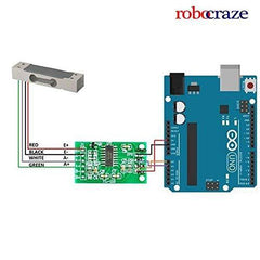 10kg Load Cell with HX711 Sensor – Compact load cell with HX711 for Arduino weight projects. -DIY Sensor Kit -Robocraze