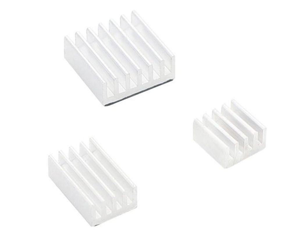Raspberry Pi 3 in 1 Heat Sink (White) – Stylish heat sink for temperature control -Electronic Components - Robocraze