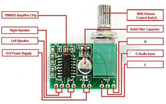 PAM 8403 Amplifier Module with Knob – PAM8403 amp with volume knob for DIY. -Amplifier Board -Robocraze