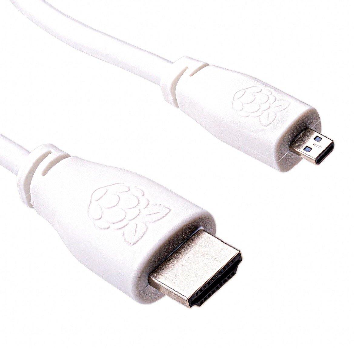 Raspberry Pi Official Micro HDMI to Standard HDMI Cable (1M) – Premium HDMI cable -Robocraze