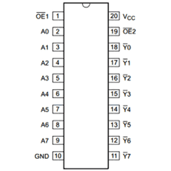 74HC540 Octal 3-State Inverting Buffer IC – High-speed octal inverting buffer IC for logic circuits. -Robocraze