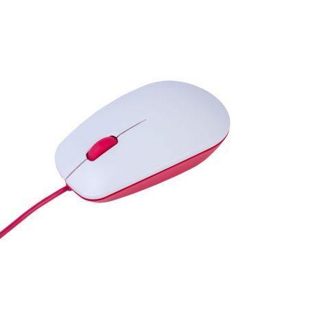 Raspberry Pi Official Mouse (White-Red) – Stylish Raspberry Pi Mouse in white-red with precise tracking. -Robocraze