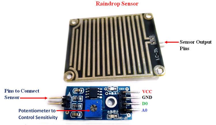 Rain Drop Sensor Module - Detects rainfall for weather monitoring. -Rain Sensor -Robocraze