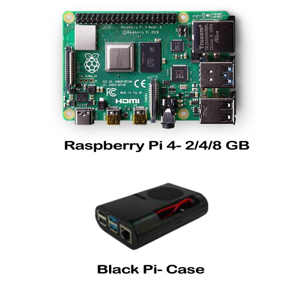 Raspberry Pi4 2-4-8GB Model 4B Ultimate Kit- Case, Power Adapter, Heatsink, Fan, HDMI Cable, Ethernet Cable, 16-32-64 GB SD Card, Sensors and Manual-Robocraze