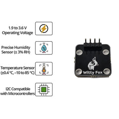 Witty Fox SI7021 Sensor – Breakout board for accurate temp & humidity sensing. -Robocraze