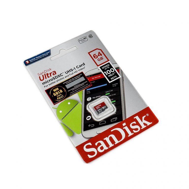 SanDisk 64GB Micro SD-SDHC Card – Durable Raspberry Pi SD card for efficient data storage. -Robocraze