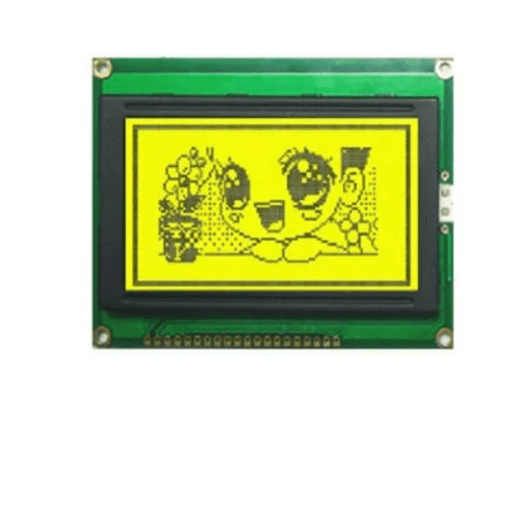 128x64 Graphic LCD -Yellow Backlight - 128x64 yellow backlight LCD for microcontroller projects. -LCD Display -Robocraze