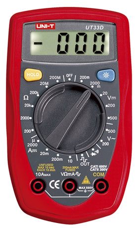UNI-T UT33D Multimeter – Compact & accurate multimeter for electrical circuit testing. -Digital Multimeter -Robocraze