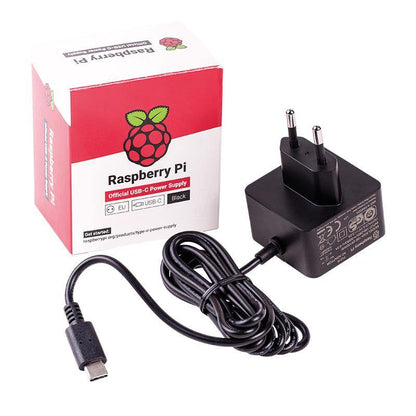 Raspberry Pi 15W Official Black Power Supply (EU)-Robocraze