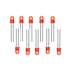 3mm Red LED (Pack of 10) – Bright & long-lasting LED for DIY circuits - Electronic Components - Robocraze