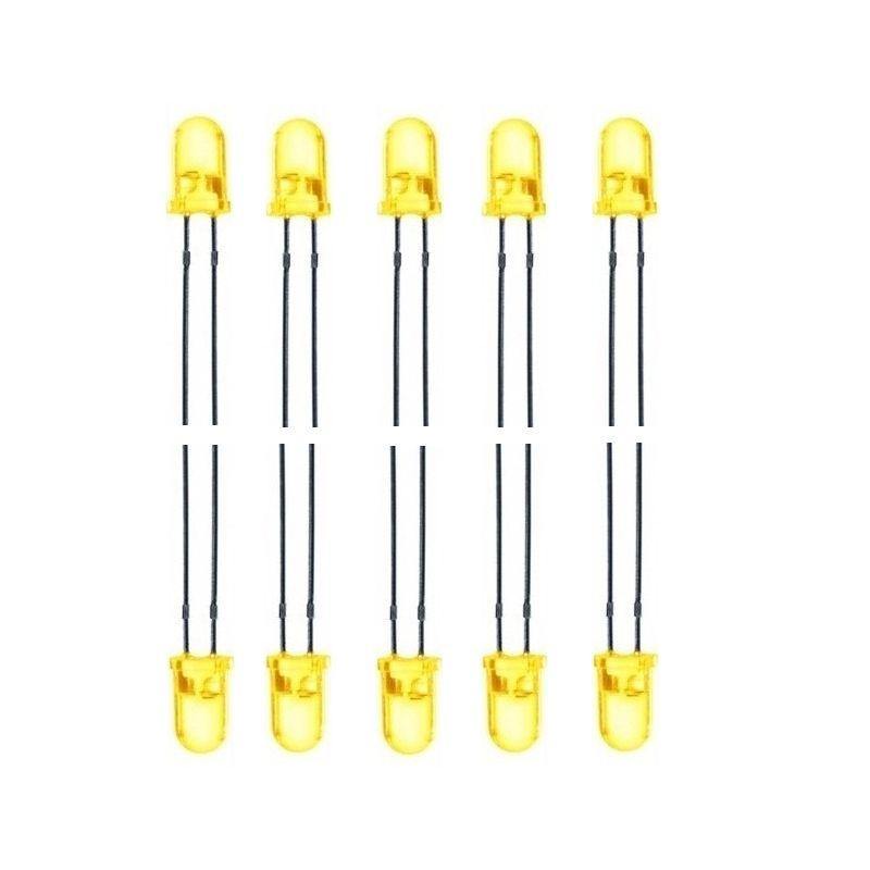 3mm Yellow LED (Pack of 10) – Low-power LED for DIY electronics - Electronic Components - Robocraze