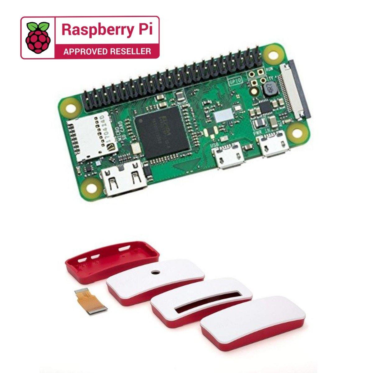 Raspberry Pi Zero WH + Raspberry Pi Zero W-WH Enclosure- Case and camera cable-Robocraze