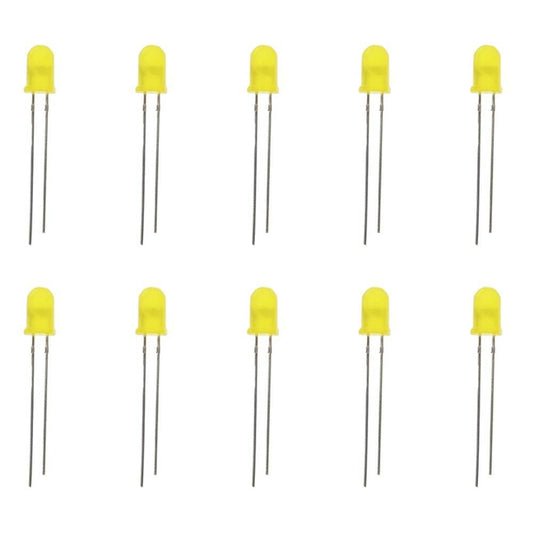 5mm Yellow LED (Pack of 10) – Durable & bright LED for electronic applications - Electronic Components - Robocraze