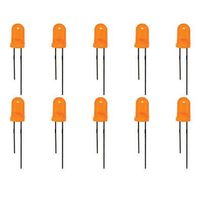 3mm Orange LED (Pack of 10) – Reliable LED for indicator & DIY projects - Electronic Components - Robocraze