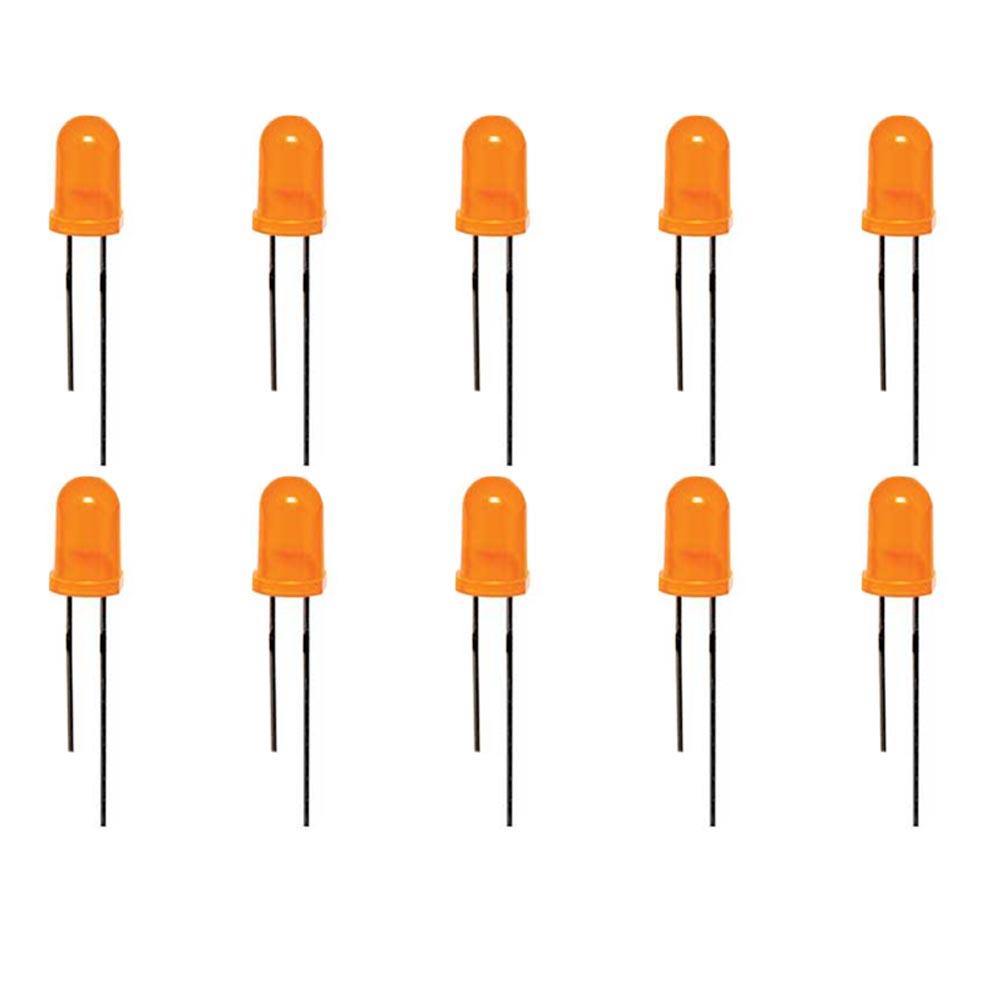 3mm Orange LED (Pack of 10) – Reliable LED for indicator & DIY projects - Electronic Components - Robocraze