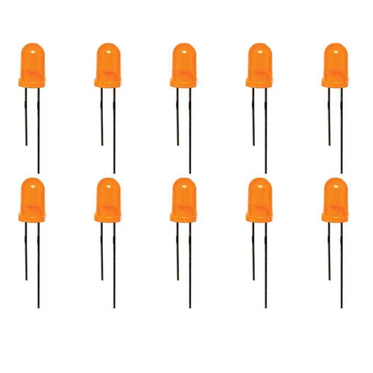 3mm Orange LED (Pack of 10) – Reliable LED for indicator & DIY projects - Electronic Components - Robocraze